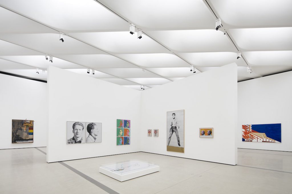 Installation of works by Robert Rauschenberg, Andy Warhol and Ed Ruscha. Photo by Bruce Damonte, courtesy of The Broad and Diller Scofidio + Renfro